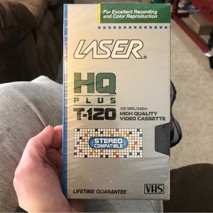 New T-120 high quality video cassette still in plastic
